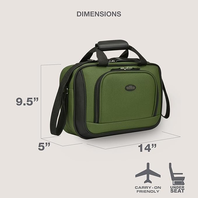 U.S. Traveler Rio 14" Travel Tote Bag, Lightweight 1200D Carry-On Bag for Women & Men