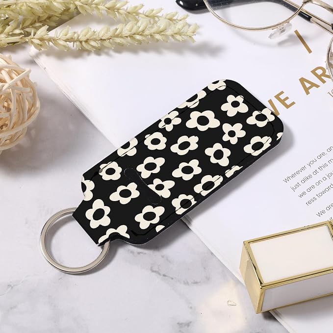 Cute Chapstick Holder Keychain,Lipstick Neoprene Clip-on Lip Balm Holder for Woman