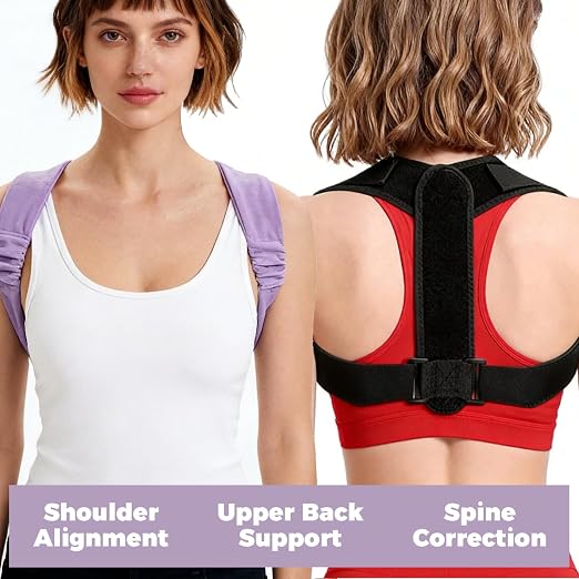 2PCS Posture Corrector Set,Nighttime Posture Brace Sleeping and Adjustable Back Straps For Posture,Unisex,Provides Soft and Comfortable Back Support,Effectively Relieves Pain
