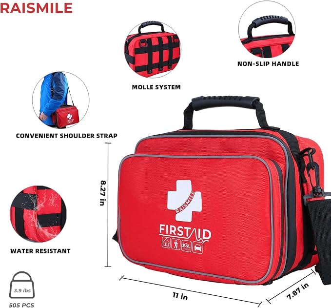 All-in-One Premium 505 Piece Emergency First Aid Kit, Large Medical Kit for Home, Car, Camping, Travel, Hiking, Sports & Outdoor