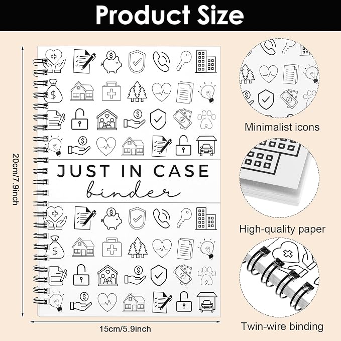 End of Life Planner, 7.9"x5.9" Peace of Mind Planner, Spiral End of Life Planners with Tabs for Senior, Guided Estate Planning Organizer for Final Arrangements & Important Affairs