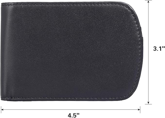 Polare Slim Curve Front Pocket RFID Blocking Italian Real Leather Bifold Wallet for Men (Black)