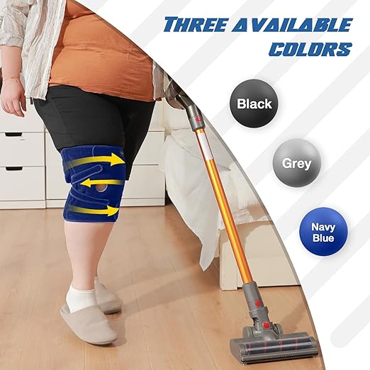 Nvorliy Knee Brace for Women Plus Size for Knee Pain (XL-8XL) - Extra Large Knee Brace with Side Stabilizers for Arthritis, Meniscus Tear, Knee Pain Relief, ACL, LCL, MCL (3XL/4XL, Navy)