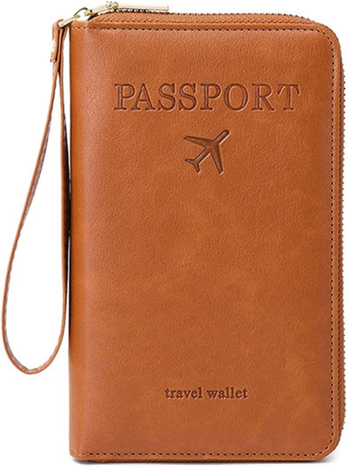 Passport Holder for Travel Women and Men RFID Blocking Passport Holder with Zipper Multi-functional Passport Wallet Passport Case Passport cover Travel Essentials
