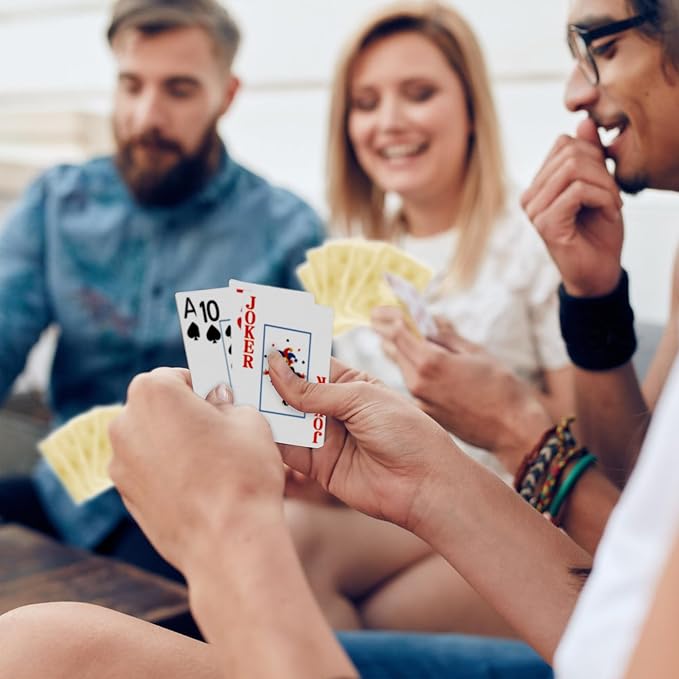 Playing Cards,Deck of Cards 2 Pack,Poker Cards Set,Jumbo Large Print Playing Cards for Adults Seniors,Card Games for Family Game Night Party Casino Magic (Gold)