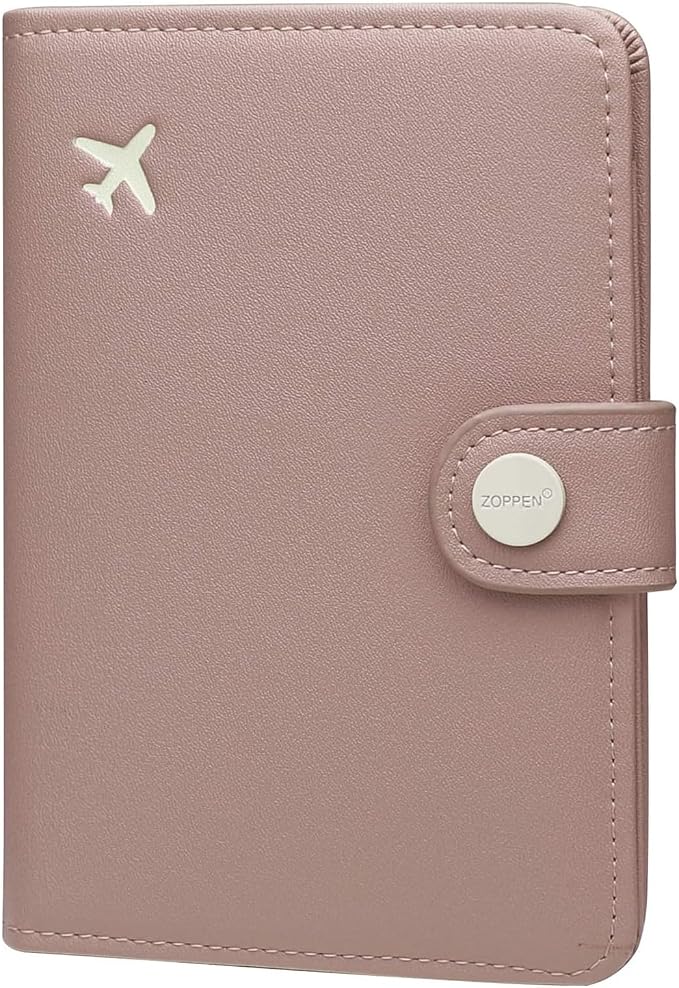 Passport Holder RFID Blocking Travel Wallet, Dusty Pink | Passport Cover with Multiple Card Slots, Water-Resistant & Easy-Carry, Must-Have Travel Accessory for Men & Women.
