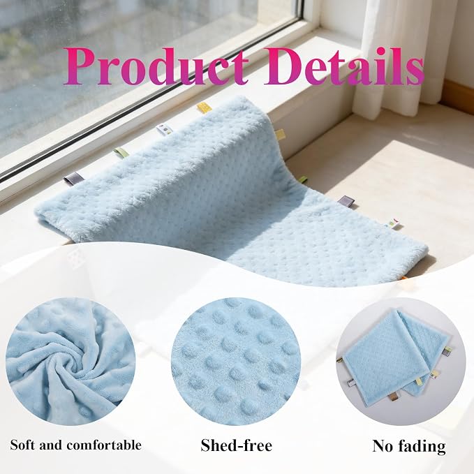 Fidget Blanket for Adults with Dementia, Sensory Mat for Alzheimers Patients, Dementia Activites for Senior (Light Blue)