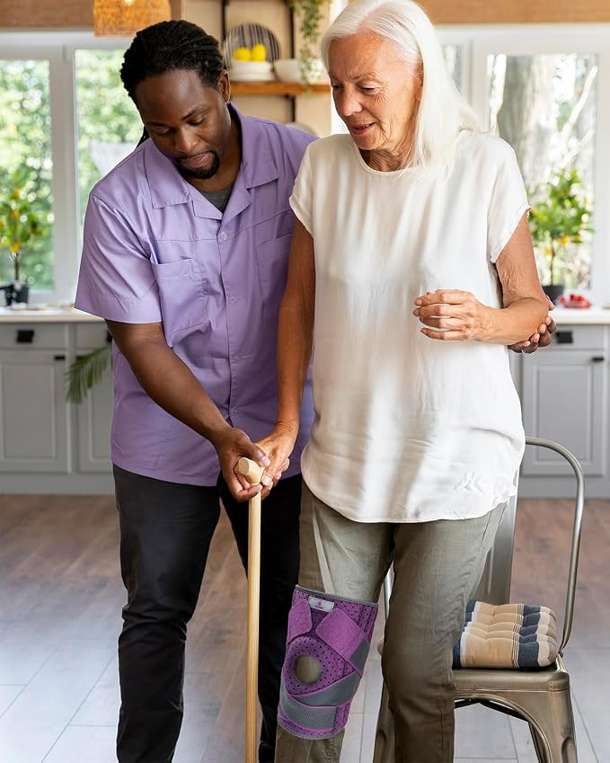 ABYON Knee Brace for Women/Men Meniscus Tear, ACL, Arthritis.Knee Support with Dual Side Stabilizers & Crossed Compression Straps Maximum Support for Knee Pain Relief and Fast Recovery