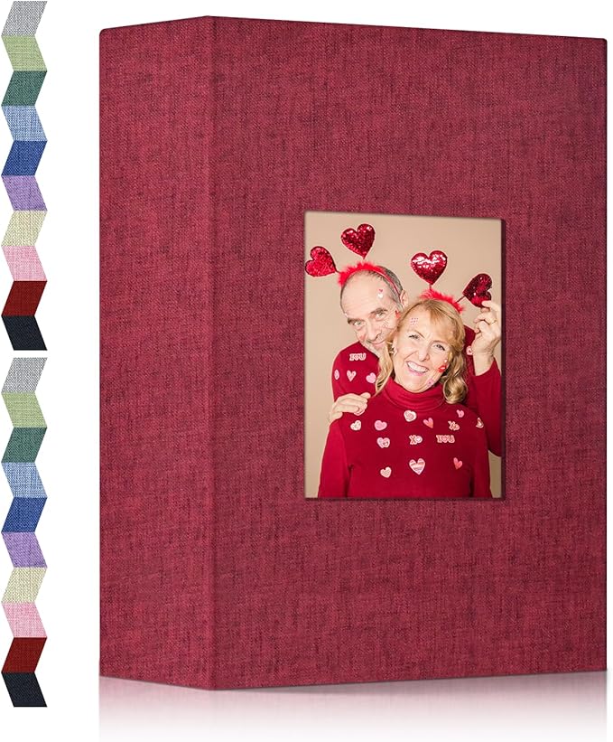 popotop Photo Album 4x6-200 Photos Photo Books with 200 Horizontal Pockets,Linen Cover Albums for Family Wedding Anniversary Baby Vacation Pictures
