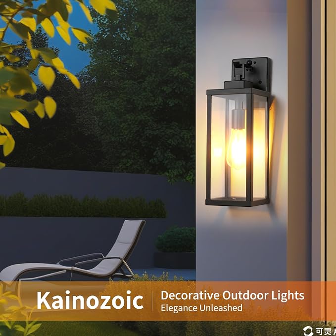 16 Inch Motion Sensor Dawn to Dusk Outdoor Sensor Light Fixture Anti-Rust Exterior Wall Lighting Waterproof Outdoor Wall Lantern for Porch Patio Front Door Garage