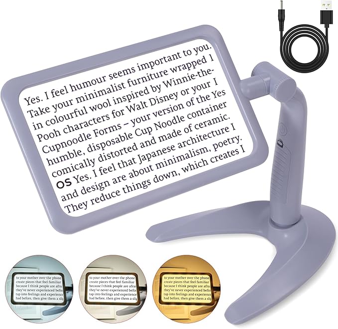 2.5X Magnifying Glass with Light and Stand, Full-Page Desktop Handheld Magnifying Glass with 48 Light for Reading Books Close Work, Powered by USB or Battery