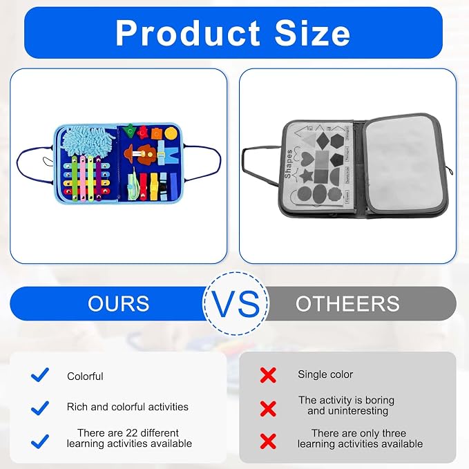 Fidget Blanket Dementia Activities for Seniors,Puzzle Games for Dementia, Alzheimers Products for Elderly, Fidget Sensory Toys for Alzheimers, Anxiety Relief Board Cognitive Matching Shape