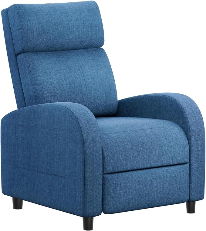 Homall Recliner Chair, Recliner Sofa Fabric for Adults, Blue Recliners | Home Theater Seating with Lumbar Support, Reclining Sofa Chair for Living Room