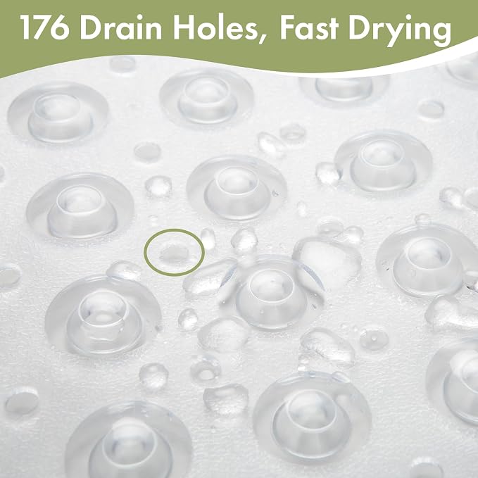 AmazerBath Shower Mat Non Slip 40 x 16 Inches, Shower Stall Mats with Suction Cups and Drain Holes, Non Slip Bath Mat for Tub for Elderly & Kids, Clear