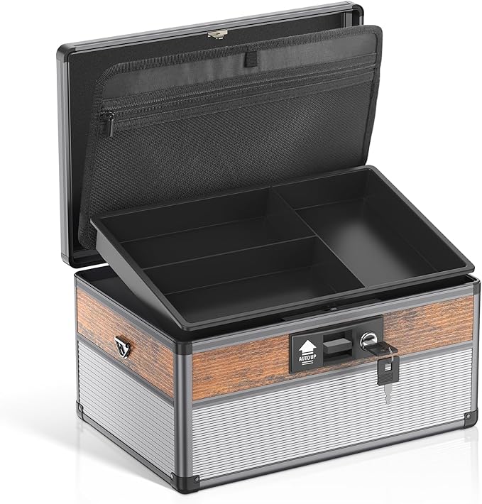 Glosen Medicine Lock Box,locking medicine box, Security Lock Boxes 【Large 14 x 8.85 x 7.5 Inch】 lock box, First Aid Key Safe Box,Lock Box for Medication