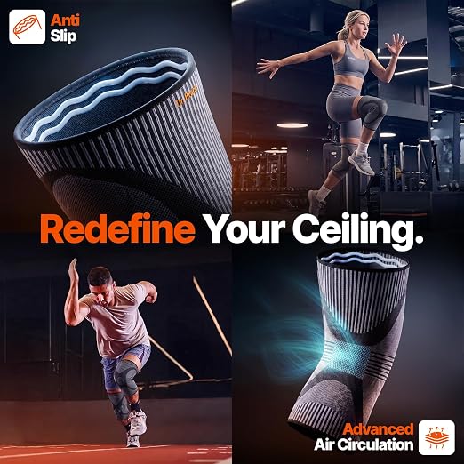 DR. BRACE Elite Compression Knee Brace for Women & Men, (2-Pack) Knee Support Compression Sleeve, Workout Sports Knee Braces for Meniscus Tear, ACL & Arthritis Pain Relief - Check Size Guide Video (Pluto, Small)