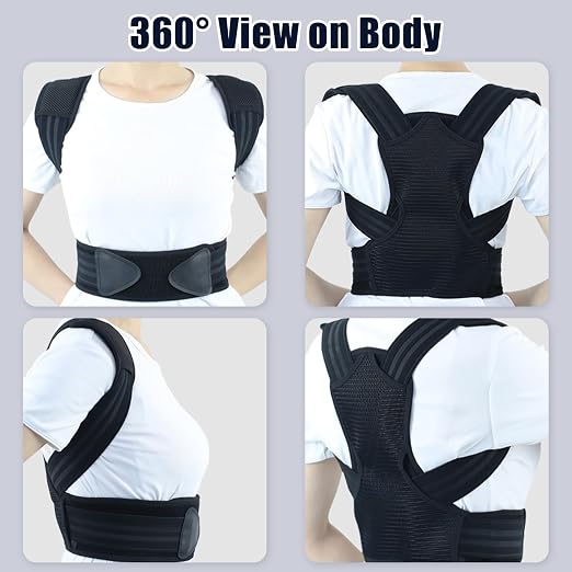 Posture Corrector for Kids Adjustable Back Straighter with Shoulder Pads Upper Back Posture Brace for Teenagers to Provide Spinal Support Improve Posture and Prevent Slouching (Large, waist size 31.5-37.5in)