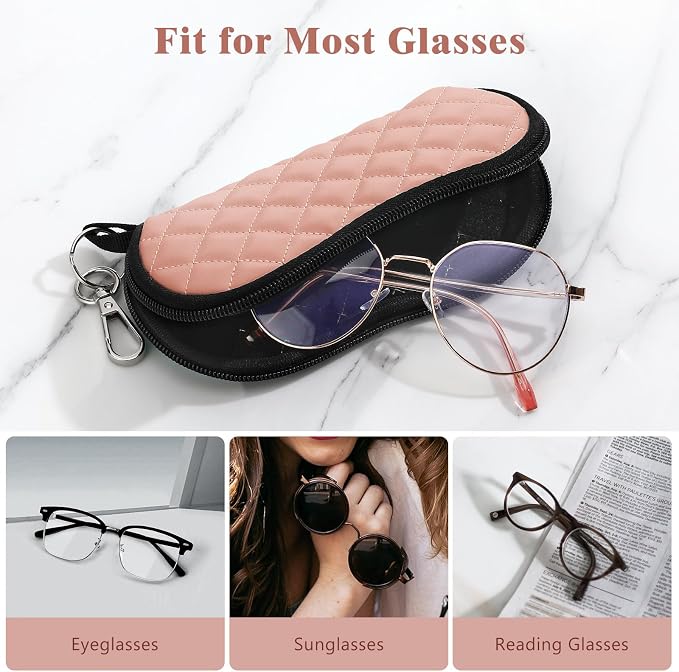 MoKo Sunglasses Soft Case Ultra Light Neoprene Zipper Eyeglass Case for Men Women