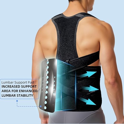 Upgraded Posture Corrector for Women & Men, Back Brace for Upper/Lower Back Pain, Herniated Disc, Sciatica,Adjustable Support & Bionic Panel 2XL (42"-46")