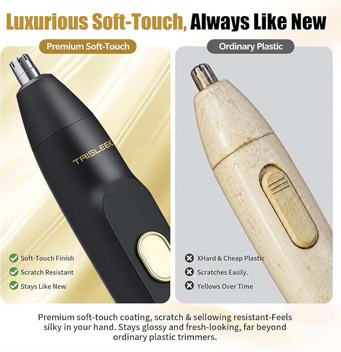 Ear and Nose Hair Trimmer for Men, USB-C Rechargeable Nose Trimmer for Men, 6500 RPM Painless Dual-Edge Blades, 40 Days Use, Nose Hair Trimmer Women, Low Noise, Gift for Men & Women