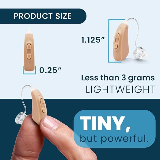 MDHearing AIR OTC Hearing Aids for Seniors – Behind-the-Ear Hearing Aids | Advanced Feedback Cancellation, Nearly Inivisible, Perfect with Glasses, Easy-to-Use Volume Dial, Long-Lasting Battery