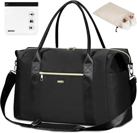 WANDF For Spirit Airlines Personal Item Bag 18x14x8 Underseat with Wet Pocket & Shoe Compartment & Tsa Approved Toiletry Bag
