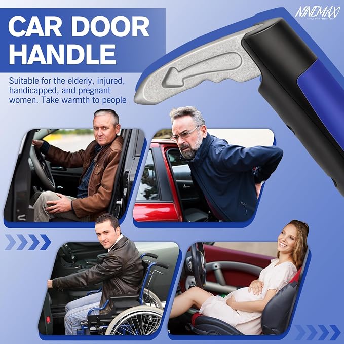 Car Door Assist Handle for Elderly & Handicap, Portable Car Cane (2pc) | Stable Support for Easy Vehicle Entry, Universal Fit for Most Cars, Lightweight & Portable, Non-Slip Grip, Tool-Free Setup