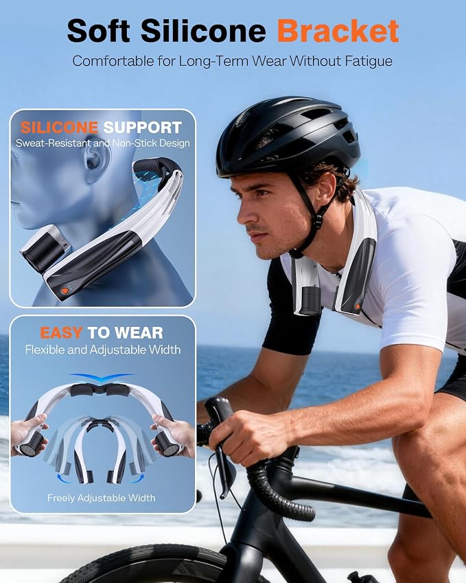 Portable Neck Fan, 6000mAh Personal Fan, 360° Cooling Rechargeable Wearable Fan, 6 Speeds Adjustable Hands-Free Fans for Travel, Outdoor, Office, Ideal Summer Gifts