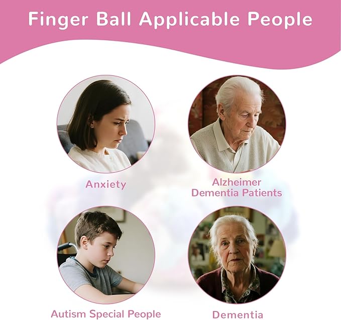 Sensory Ball for Anxiety Relief and Alzheimer's Dementia - Squeezeable Fidget Ball for Alzheimer's Dementia, Autism, ADHD, Bouncy Ball for Skin Pickers and Special Needs (Colorful)