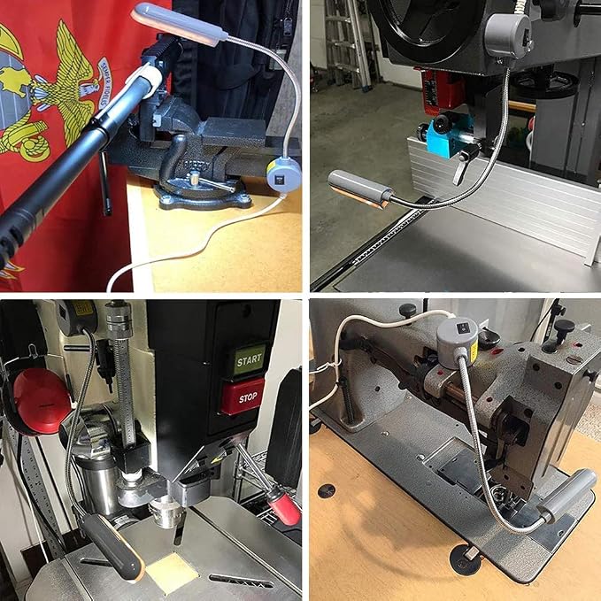 Sewing Machine Light LED Lighting (30LEDs) 6 Watt Multifunctional Flexible Gooseneck Arm Work Lamp with Magnetic Mounting Base for Workbench Lathe Drill Press 2 Pack