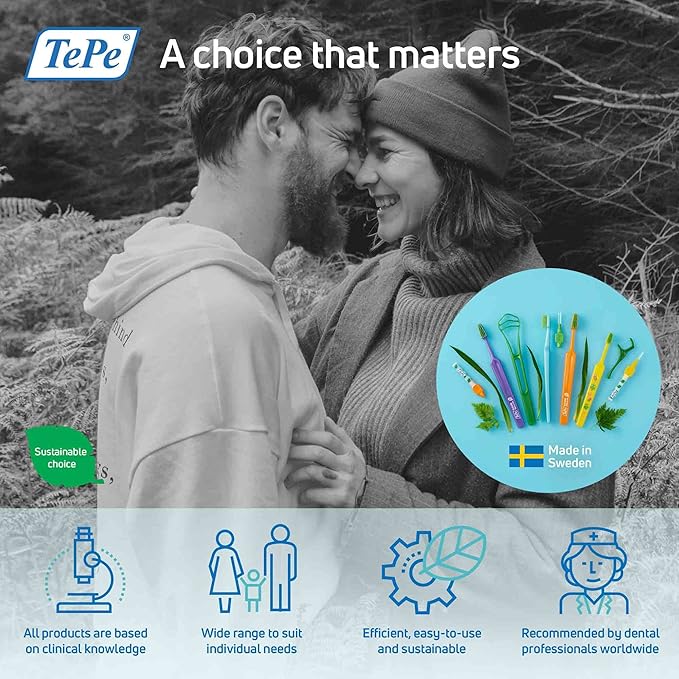 TePe Interdental Brushes Original | Size 5-0.8mm | 1 Pack of 20 Brushes (0.6 mm, Blue)
