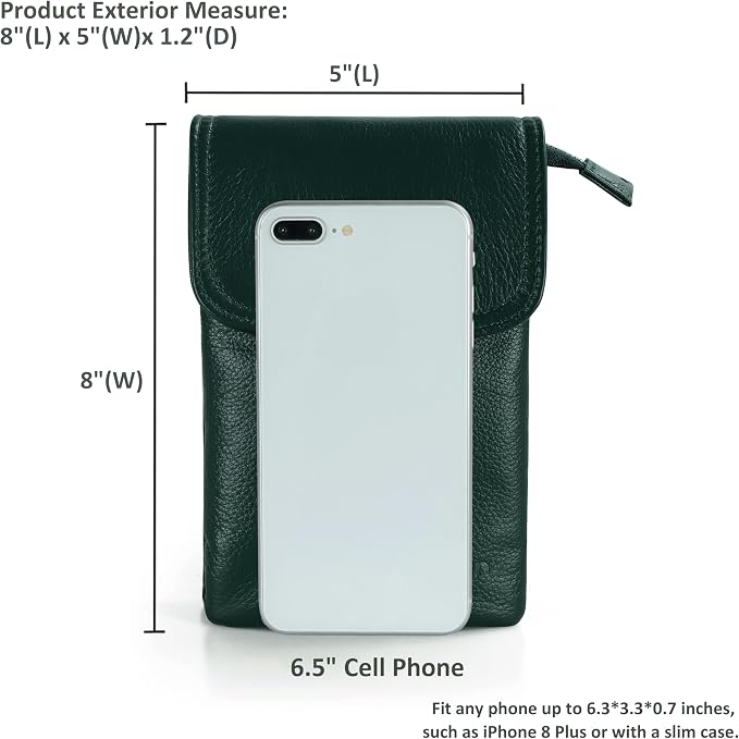 befen Genuine Leather Small Crossbody Bags for Women Cell Phone Travel Bag | Soft Real Leather, Adjustable Shoulder Strap, Card Slots, Compact Size, Daily Travel Shopping Outing Use, Phone Purse