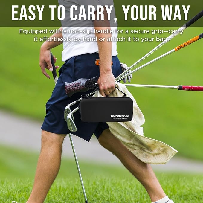 DURARANGE Golf Accessories Organizer Case with Glove Shaper | Organizes gloves, balls, tees, markers and divot tools with elastic loops, mesh pockets and a removable glove shaper.