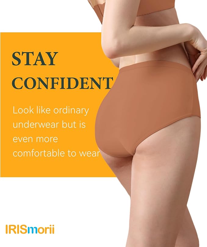Women's Incontinence Underwear Washable Leakproof 3 Pack | 56ml Absorbency,5-Layer Leakproof Guard,Postpartum Bladder Leak,Odor Free,Soft Breathable Cotton Reusable Panties for Women