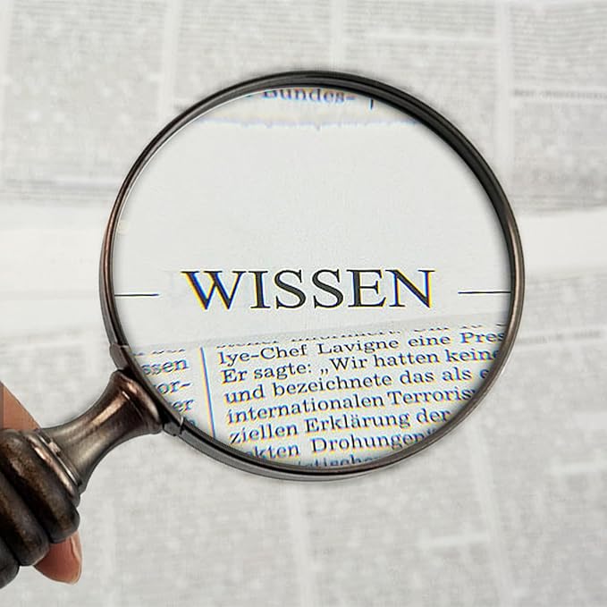 10X Handheld Vintage Magnifying Glass, Portable Reading Magnifying Glass with Wooden Handle, Reading Magnifier for Senior/Low Vision/Map/Inspection/Handcraft Hobby