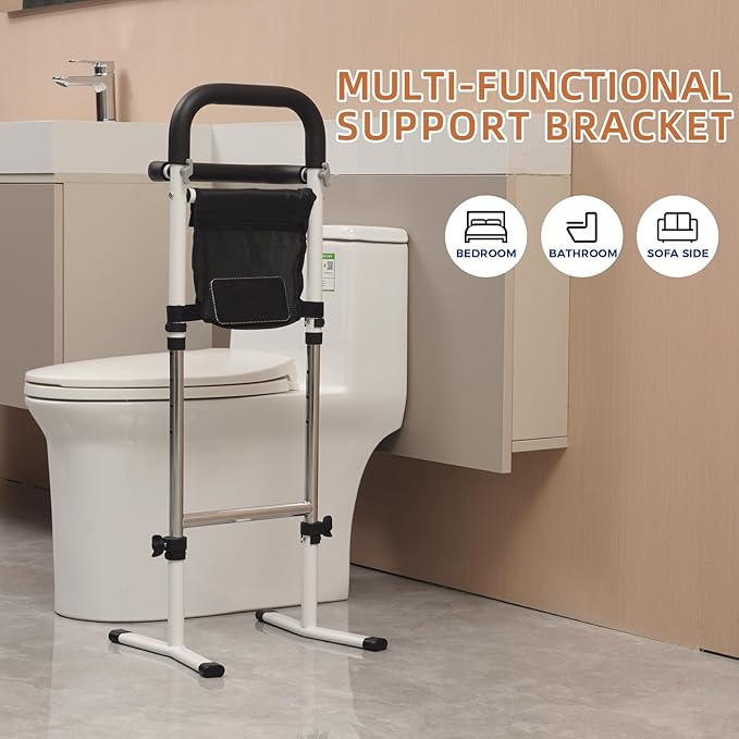Stand Assist(White)-Mobility Standing Aid Rail for Couch, Chair, Bedside, Toilet. Assistance Handle for People with Limited Mobility. Safety Grab Bar for Standing, Walking, Up and Down The Stairs
