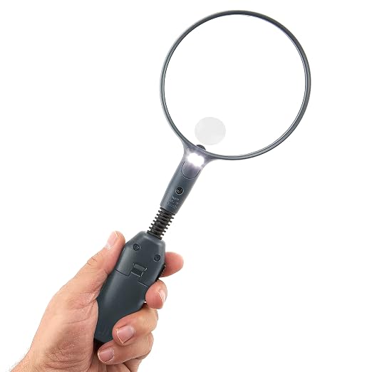 Carson MagniLamp LED Lighted 2x Hand Held or Hands Free Hobby Magnifier with Flexible Gooseneck for Reading, Crafts, Soldering, Jewelry and other Tasks and Hobbies For a Work Bench or Desk Top (GN-55)