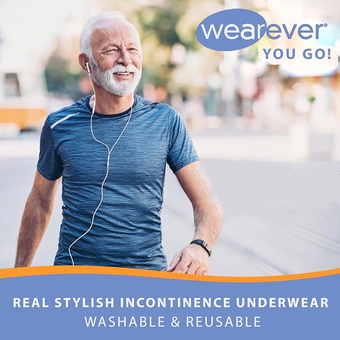 Wearever Incontinence Underwear for Men - Reusable & Washable Men's Bladder Control Briefs with Regular Absorbency - Leak Proof Underwear 150 ml (Pack of 3) (White) (3XL)