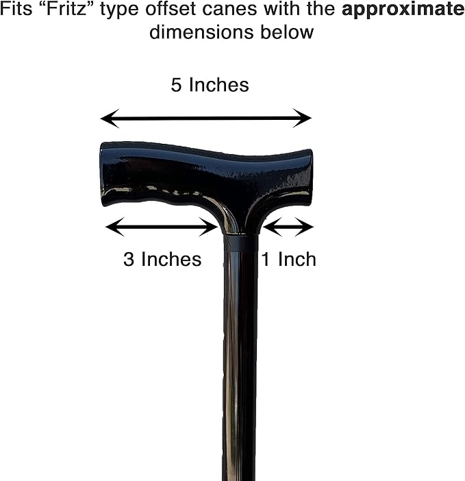 T-Handle Cane Pad – Crutcheze Premium Foam Grip Cover for Walking Canes – Soft Handle Cushion for Arthritis, Injury, Seniors – Black Mobility Accessory – Designed in USA