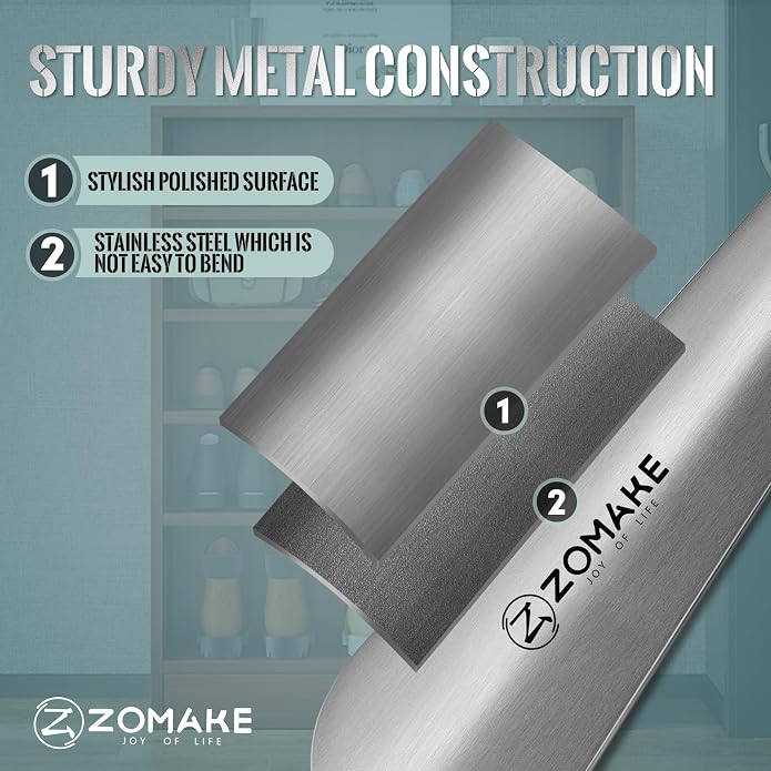 ZOMAKE Metal Shoe Horn, Small Travel Shoehorn for Men Women Kids, 5.9''/7.3''/7.5'' Portable Shoe Spoon Helper