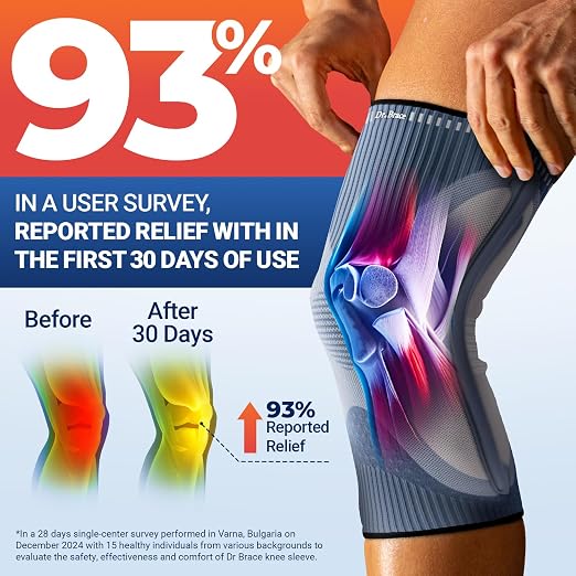 DR. BRACE ELITE Knee Brace with Size Stabilizer (2 Pack) Knee Brace for Women & Men, Workout, Sports, Daily Knee Compression Sleeve for Maximum Knee Pain Support & Fast Recovery (Uranus, Large)