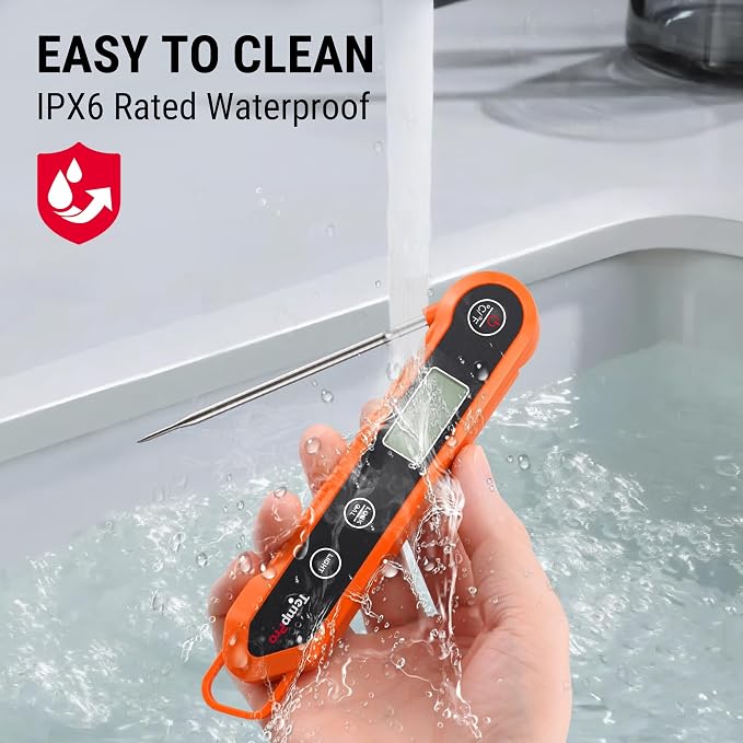 TempPro TempSwift 1 Sec Meat Thermometer Digital for Kitchen Cooking Food | 3.9 inches Long Probe, Calibration, Backlight, Bread Baking Sourdough Liquids Candy Making Accessories (Previously ThermoPro)