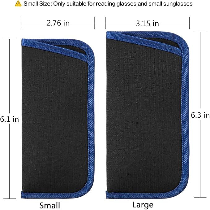 TRIUMPH VISION 3 Pack Reading Glasses Pouch Soft Case Eyeglass Sleeve Slim | Alternative to Bulky Case in bag, Lightweight Lined Padded Protect Optical lens Slip in, Cute Pattern Portable for Daily Use