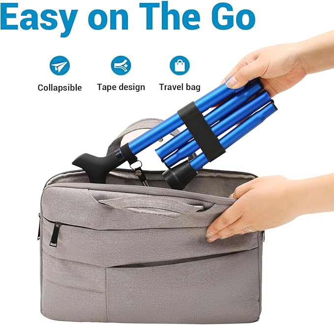 Walking Cane - Collapsible Adjustable Folding Canes for Men & Women, Walking Stick with for Seniors & Adults