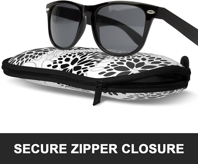Sunglasses Soft Case, Ultra Light Portable Neoprene Zipper Glasses Case for Men Women