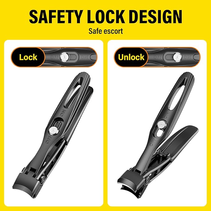 Ultra Wide Jaw Opening Nail Clippers Set, Extra Long Handle Toenail Clippers for Seniors Thick Toenails, Heavy Duty Large Clippers Cutter, Fingernail Clippers Gifts for Seniors, Men & Women Elderly