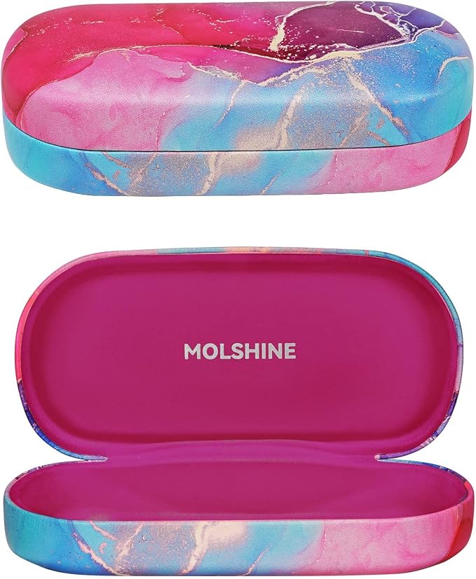 molshine Hard Shell Sunglasses Case,Classic Large Glasses Case for Women Men,Sunglass Eyeglasses