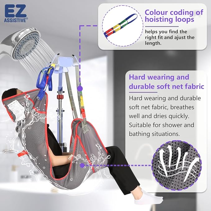 Universal Full Body Patient Lift Sling for Patient Lift or Transfer, Lift Sling with Mesh Fabric Suitable for Bedridden,Elderly or Disabled (Small (Pack of 1))