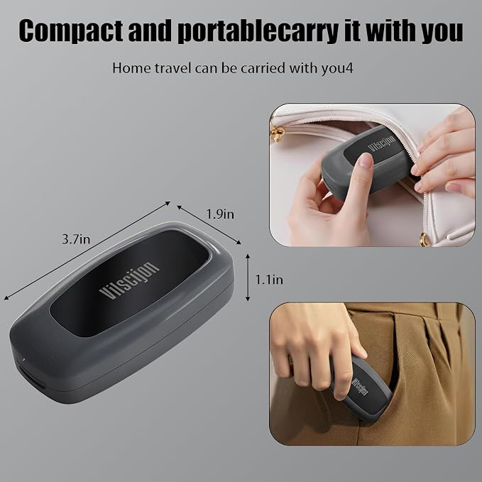Pill Cutter Splitter for Small and Tiny Pills - Pill Cutter 1/4 - Accurately Cuts Multiple Pills - Easy Open Snap Button. Detachable Nonslip V-Shaped Pad. Wrap-Around Blade Guard. Back Storage (Black)