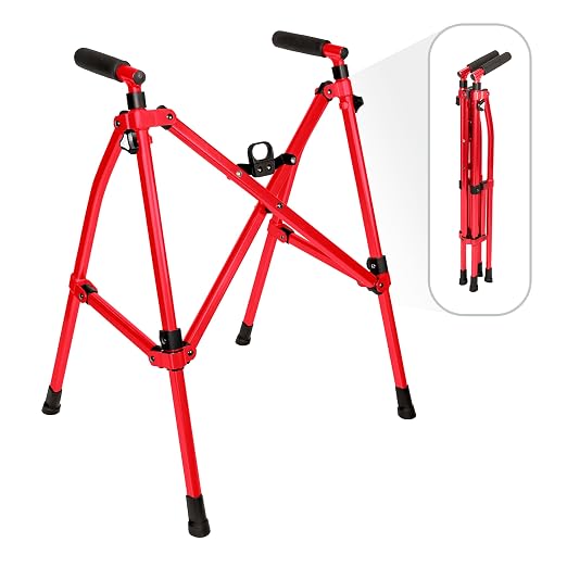 Stander Wonder Walker Lite Short, Lightweight Junior Folding Mobility Aid for Petite Adults, Seniors, and Elderly, Collapsible Travel Assistant with Rubber Feet for Support, Sport Red